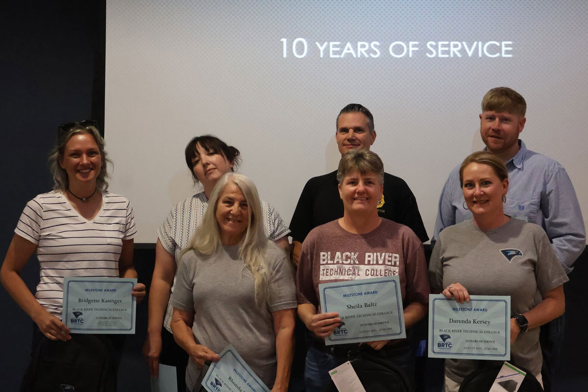 Faculty with 10 Years of Service at BRTC