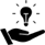 Lightbulb on top of the hand icon