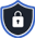 Security badge with padlock icon